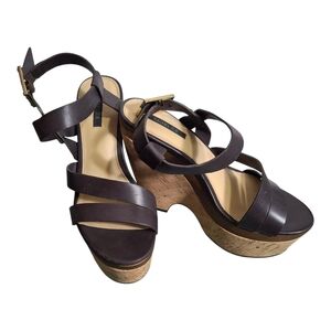 💋RACHEL ZOE Brown Wedge Sandals💋